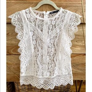 ZARA see through lace crop top